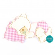 Iron-on Patch - Dreaming Teddy Bear  -  Pink